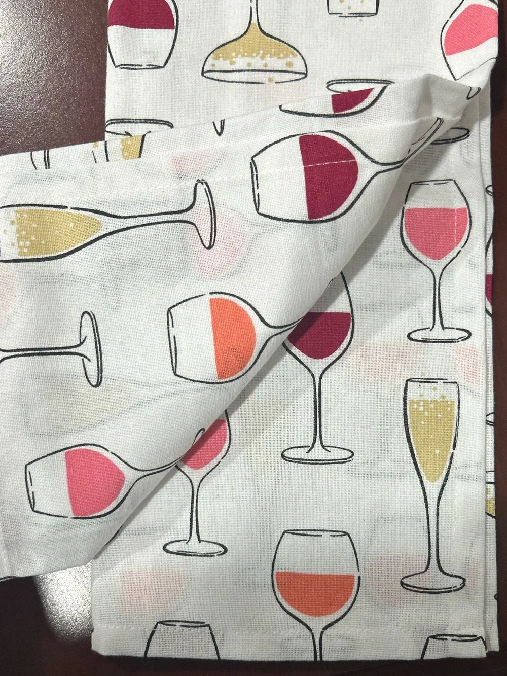 Wine Glass Print Kitchen Towel